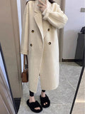 High-Grade Black Hair, The Coat Woman 2025 Autumn And Winter New Korean Version Of Loose Long Hepburn Style Temperament Coat Woman