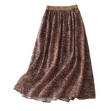 Real Shooting 2026 Summer New Art Retro Broken Flowers Tight Waist Half-Dress Skirt Long Skirt Girl #6611
