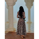Large-Size French Vintage Glyt Gable Long Sleeve Dress Design Reliet Renovation Dress New Autumn