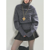 KANING Mahjong Bat Sleeve Turtleneck Sweater Women 2026 Autumn And Winter New Lanky Knitting Shirt
