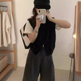 KANING Double Zipper Knitted Jersey Vest 2026 Autumn New Fashion Korean Sleeveless Sweater Outside