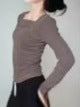 Casual Simple Style De Velvet Plus Velvet Bottom Shirt Women's Autumn And Winter Fashionable Atmosphere Slimming Inside A Solid Color T-Shirt