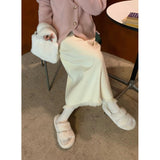 2026 Autumn And Winter New Tassel Knitted Half-Dress Woman Thick Medium Long A Skirt Open Fork Hair Bag Long Skirt