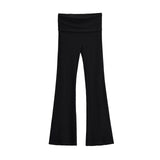 New Hottie Sexy Casual Flare Trousers Design Feel Thin Straight Broad Leg Pants Low Waist