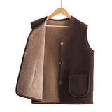 Lamb Coat Vest Vest Mother Shoulder Autumn And Winter Plus Velvet In The Elderly Thicken New Wear Warm