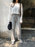 Autumn Ins Korean Version Of Sweatpants Female High-Waisted Trousers Students Loose Casual Fall Broad Leg Pants Straight Pants