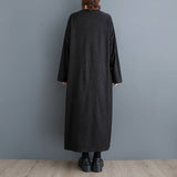 Real Shooting In The Autumn Of 2026 New Simple Dark Texture Languid Leisure Loose Thin Sleeve Dress