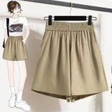 Shorts Women Summer Thin Loose Thin Ice Silk Cool Pants Small A Word Casual Broad Leg Pants High Waist