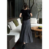 Xia Island Organ's Ten Steam High-Temperature Pressure Folds! Sleeveless Vest Organ Folded Skirt Suit Temperament Two Sets