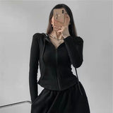 Spring And Summer Breathable Long-Sleeved Hooded Sun Jacket Repair Slim Thin Sports Top Yoga Suit Female Tide