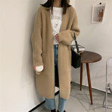 Long Knitted Cardigan Women's Autumn And Winter 2026 Korean Version Of Lazy Windy Sweater Jacket