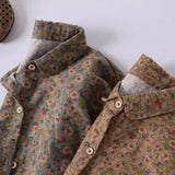 2026 Spring New Large Size Broken Flower Long-Sleeved Shirt Lady Shirt Cotton Top