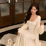 Black Long-Sleeved Dress Women's Autumn 2025 New High-End Fish Tail Waist Sexy Backpack Hip Skirt