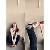 Net Yarn Hollow Back Strap To Shredded Flower Sunscreen T-Shirt Sweet Hot Hot Babie Wearing Alone Special Long-Sleeved T-Shirt Girl