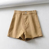 Honey Ass Denim Shorts Women Summer Solid Color Repair Tight Shorts High-Waist Elastic Casual A Word Hot Pants