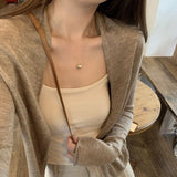 Korean Pure Color Gentle Knitted Shirt Women's Summer Cardigan Sunscreen Thin Leisure Long Sleeves With Small Top Coat