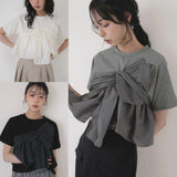 Real Shooting A Large Number Of Summer Fake Two Splicing Small Short Cotton Tops Personality Breathable Cotton Top