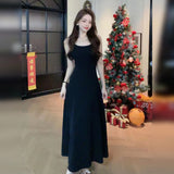 Ins Sexy Sling Pure French Sling Dress Summer Thin Holiday Beach Sling Dress Girl Trend