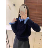 KANING French Wooden Ear Bump Color Knitted Cardigan Women 2026 Autumn New Women's Sweater Women's Knitted Shirt