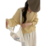 KANING Korean Lace Collar Sweater Small Coat Girl Autumn New Solid Color Soft Knitted Open Shirt