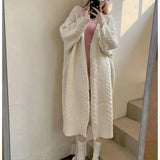KANING Lazy Wind Long Knitted Cardigan 2026 Autumn New Korean Version Of The Design Sweater Jacket
