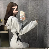 Sexy Body-Backing With Long-Sleeved Hoodie Dress Girl Lazy Breeze Spring And Autumn Small Design Dress