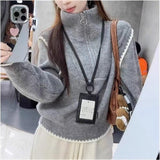 KANING Semi-Zipper Collar Loose Lazy Knitting Shirt 2026 Autumn And Winter New Design Sense Niche Hooded Sweater