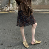 South Korea Dongdaemun Summer New Small Retro Breeze Rags Half-Dress High Waist Thin Temperament A-Character Skirt