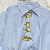 2026 Heavy Industry Fashion Collar Loose Personality Button Simple Women's Long-Sleeved Shirt Shirt
