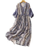 2026 Summer New Blue And White Porcelain Porcelain Collar Temperament Fresh Print Dress
