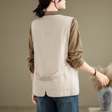 Real Shooting Cotton Cana Woman Short 2026 Spring Summer Korean Version Of The Middle-Of-Age Mother Retro Shoulder Horse Clip Wearing Thin Vest