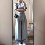Sports Suit Women's Summer New Korean Version Of Loose Thin Fashion Salt Set With Short-Sleeved Trousers Casual Two-Piece Set