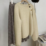 Spring And Autumn 2026 New Chic Design Sense Niche French Temperament Lazy Wind Soft Glutinous Sweater Knitted Shirt Women