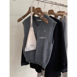 Green Tea Small Pony Embroidery Han Ling Wearing Chic Chic Folding Vest College Blouse