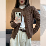 3.11/New In Spring XUAN XIAO JIE Solid Blue Knitted Shirt Woman