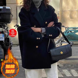 [Original Practice] Short Suit This Coat Coat Black Hair Coat Autumn And Winter Small High Sense Plus
