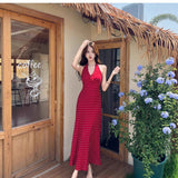 Pure Desire Sister In The Long Wave Dot Dress Women's Summer 2026 New Slimming Sexy Back Hanging Neck Dress
