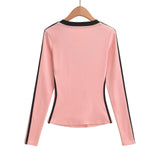Sweet Spice Girls Autumn New Print V-Neck Clammed Vintage Long Sleeve Sports Casual Display T-Shirt