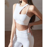 Sports Running Fitness Shock-Proof Vest Women's Summer Design With Chest Pad Hollow Yoga Clothes Fashion Top