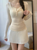 Lace Shredded Flower Long-Sleeved T-Shirt Fake Two-Piece Pure Women's Autumn And Winter Design Sense Short Slim Slimming Bottom Shirt