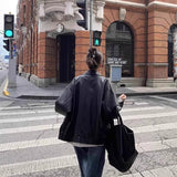 Vintage Brown Leather Women's Short 2026 Spring And Autumn Small Korean Version Of Loose Leather Jacket Handsome Locomotive Jacket