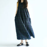 2026 Summer New Cotton Tsets Skirt Bra Splicing Wood Earless Sleeveless Dress