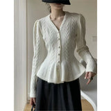 KANING French Small Fragrant Fishtail Knitted Cardigan 2026 Spring New V-Neck Temperament Design Sweater Jacket