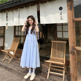 White Suspension Dresses Summer New Small Fresh Butterfly Teling Mid-Long First Love Dress Dress Woman