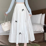 Small Three-Dimensional Bow Splicing Half-Dress Girl Spring And Autumn Elegant Girl Wind Tight Waist A-Shaped Dress