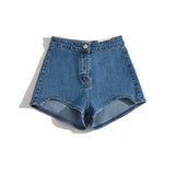 Irregular High-Waisted Denim Shorts Babes Long Leg Tight-Puffed-Girls Hot-Pants Women's-Sighting-Sighting-Sighting Women's-Puffed Slacks Summer