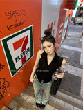 Fashion Polo Clapping Waistless Sleeveless Thin Top Lady 2026 New Summer Single Buckle Digging Shoulder Hanging Neck Vest