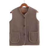 Lamb Coat Vest Vest Mother Shoulder Autumn And Winter Plus Velvet In The Elderly Thicken New Wear Warm
