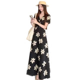 Elegance Elegant Windy Large Summer Flowers Peach Heart Collar Dress Girl Body High Thin Cover A Word Dress