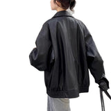 Vintage Brown Leather Women's Short 2026 Spring And Autumn Small Korean Version Of Loose Leather Jacket Handsome Locomotive Jacket